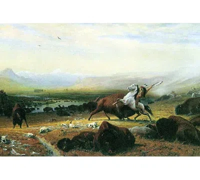 Buyenlarge The Last Buffalo - Unframed Graphic Art Print In Green