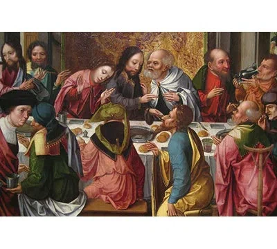 Buyenlarge 'the Last Supper' Painting Print In Green;yellow;pink
