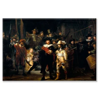 Buyenlarge 'the Night Watch' By Rembrandt Van Rijn - Print In Black;brown
