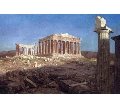 Buyenlarge 'the Parthenon' By Frederic Edwin Church Photographic Print In Blue;brown