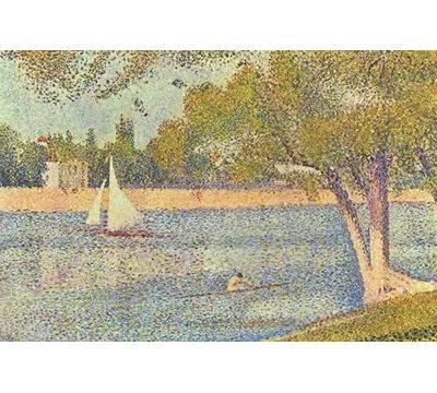 Buyenlarge The Seine By The Island Of Jatte In Spring By Georges Seurat - Unframed Print In Blue;green