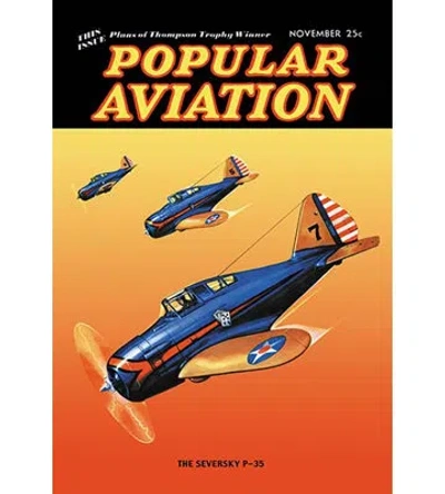 Buyenlarge The Seversky P-35 By Herman R. Bollin Vintage Advertisement In Blue;yellow;orange