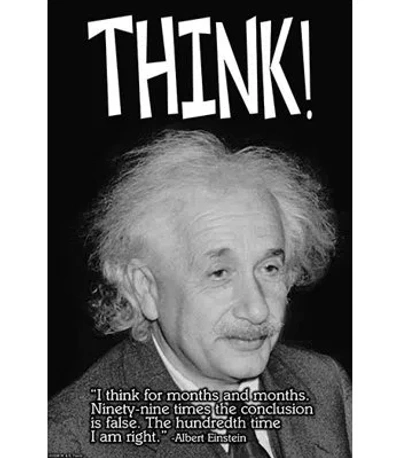 Buyenlarge 'think' - Graphic Art Print In Black;white