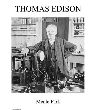 Buyenlarge 'thomas Edison - Menlo Park' Graphic Art In White;gray