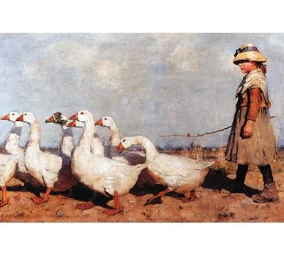 Buyenlarge 'to Pasture New' By James Guthrie Painting Print In Brown;white