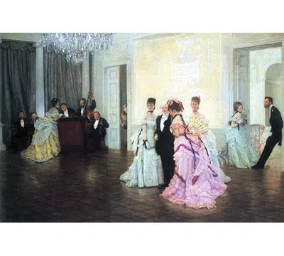 Buyenlarge 'too Soon' By James Tissot Painting Print In Blue;black;brown