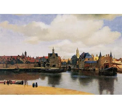 Buyenlarge 'view Of Delft' By Johannes Vermeer Wall Art In Gray;yellow