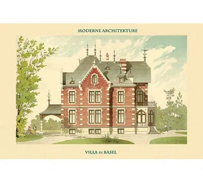 Buyenlarge 'villa In Basel Basle Switzerland' By Jung Painting Print In Brown;green