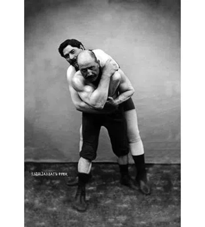 Buyenlarge 'wrestling Hold From Behind' Photographic Print In Black;gray