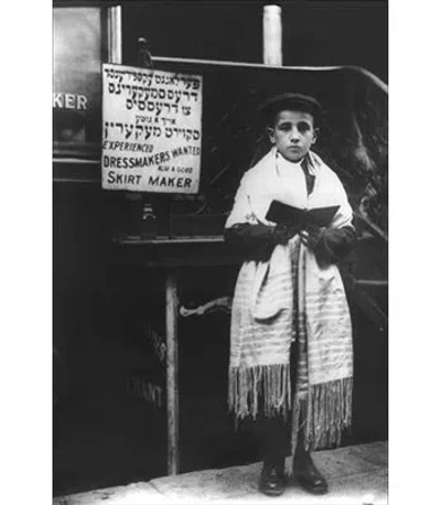 Buyenlarge Young Man In Tallit (prayer Shawl) - Photographic Print In Black;white