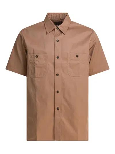 Buzz Rickson's Buttoned-pocket Cotton Shirt In Brown