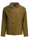 Buzz Rickson's N-1 Shearling-collar Button-up Coat In Green