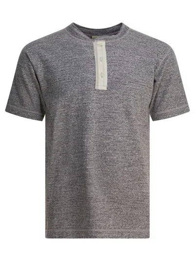 Buzz Rickson's Cotton T-shirt With Buttons T-shirts Grey In Gray