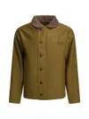 Buzz Rickson's N-1 Shearling-collar Button-up Coat In Green