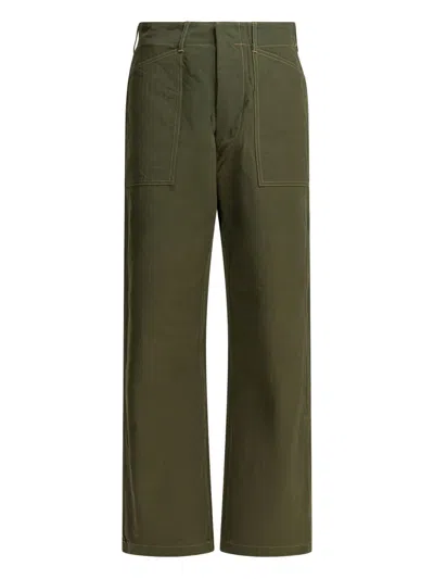 Buzz Rickson's Patch-pocket Cotton Trousers In Green