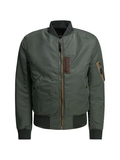 Buzz Rickson's Zip-fastening Bomber Jacket In Burgundy