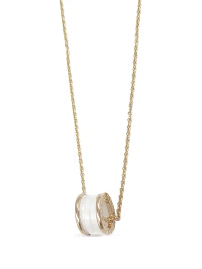 Pre-owned Bvlgari 10's 18kt Rose Gold B-zero1 Necklace In Pink