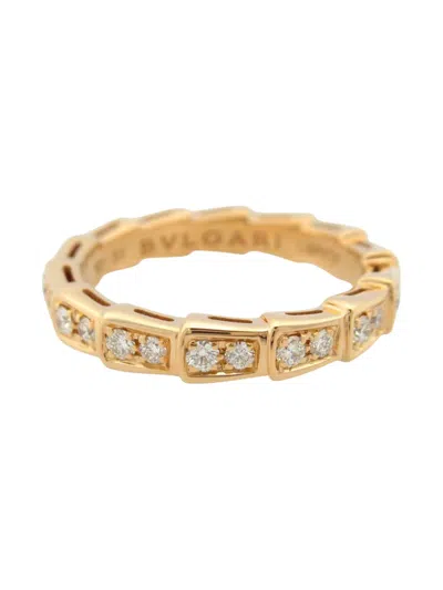 Pre-owned Bvlgari 10's 18kt Rose Gold Serpenti Viper Diamond Ring