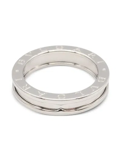 Pre-owned Bvlgari 10s 18k White Gold B-zero Ring In Silver