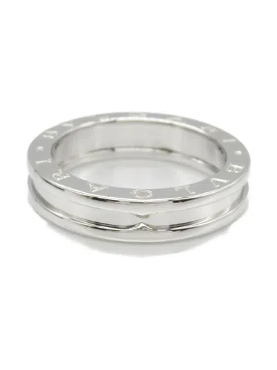 Pre-owned Bvlgari 10s 18k White Gold B-zero Ring In Silver