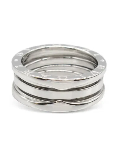 Pre-owned Bvlgari 10s 18k White Gold B-zero Ring In Silver