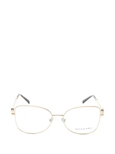 Pre-owned Bvlgari 10s Cat-eye Glasses In Gold