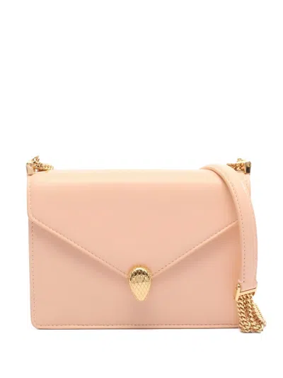 Pre-owned Bvlgari 10s Serpenti Forever Leather Shoulder Bag In Pink