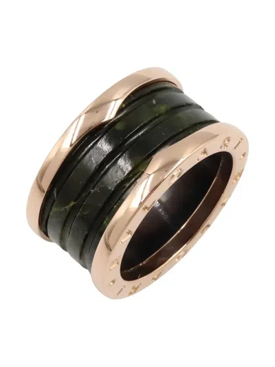 Pre-owned Bvlgari 14k Rose Gold B-zero1 Ring In Black