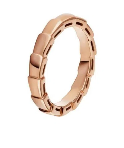 Bvlgari Rose Gold Serpenti Viper Wedding Band In Yellow