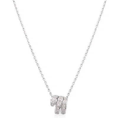 Bvlgari 18 Kt White Gold Serpenti Viper Necklace