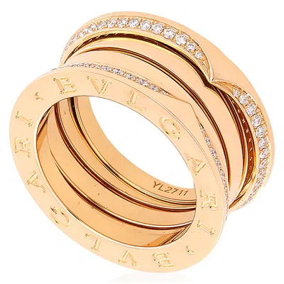 Bvlgari 18 Kt Yellow Gold B.zero1 Three-band Ring In Brown