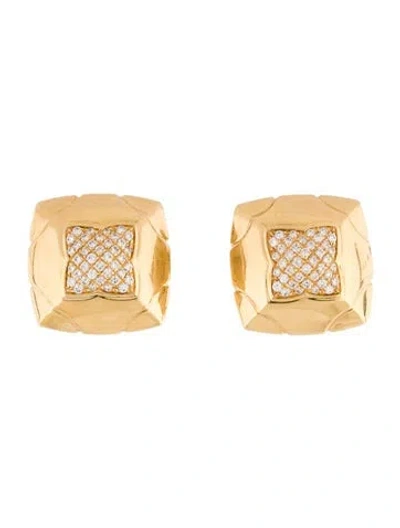 Pre-owned Bvlgari 18k 1.20ctw Diamond Pyramide Earrings In Multi