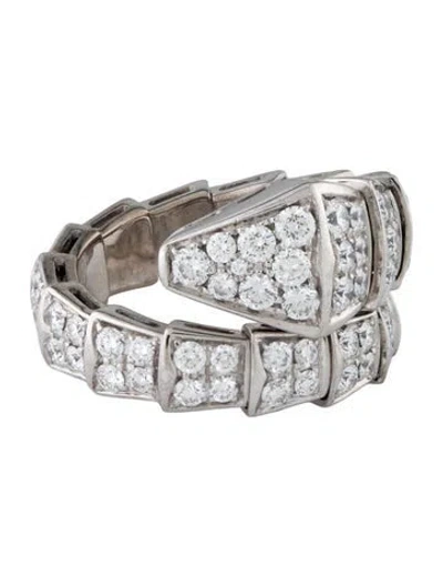 Pre-owned Bvlgari 18k 1.74ctw Diamond Serpenti Viper Ring In Multi