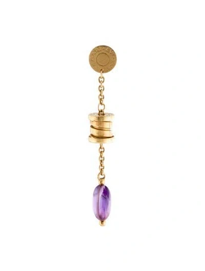 Pre-owned Bvlgari 18k Amethyst B.zero1 Single Drop Earring In Multi