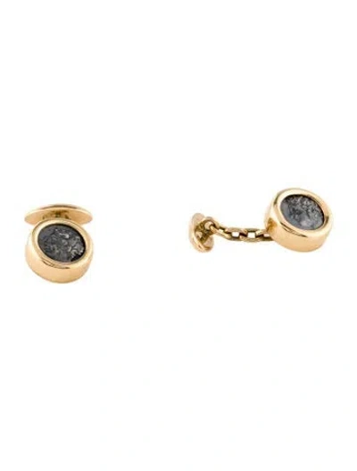 Pre-owned Bvlgari 18k Ancient Coin Monete Cufflinks In Multi