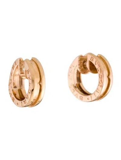 Pre-owned Bvlgari 18k B.zero1 Hinged Huggie Earrings In Multi