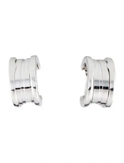 Pre-owned Bvlgari 18k B.zero1 Hoop Earclip Earrings In Multi