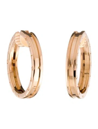 Pre-owned Bvlgari 18k B.zero1 Hoop Earrings In Multi
