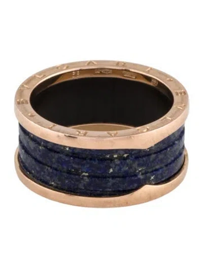 Pre-owned Bvlgari 18k B.zero1 Lapis Lazuli Ring In Multi