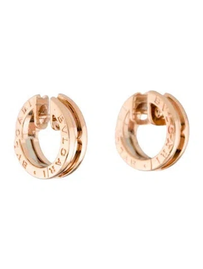 Pre-owned Bvlgari 18k B.zero1 Small Hoop Earrings In Multi