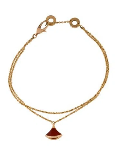Pre-owned Bvlgari 18k Carnelian Divas' Dream Bracelet, 6.75" In Multi
