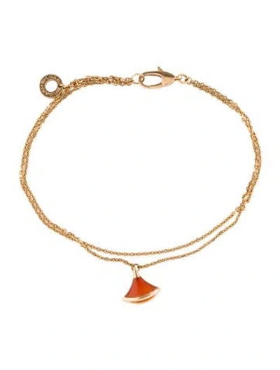 Pre-owned Bvlgari 18k Carnelian Divas' Dream Bracelet, 6.75" In Multi