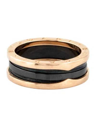 Pre-owned Bvlgari 18k Ceramic B.zero1 Ring In Multi