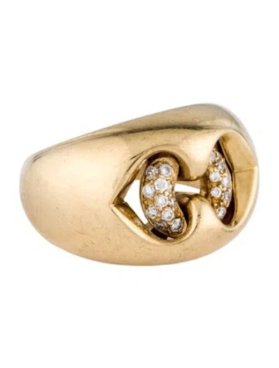 Pre-owned Bvlgari 18k Diamond Abbraccio Ring In Multi