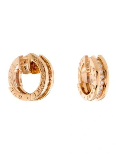 Pre-owned Bvlgari 18k Diamond B.zero1 Earrings In Multi