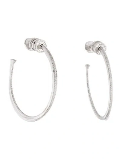 Pre-owned Bvlgari 18k Diamond B.zero1 Inside-out Hoop Earrings In Multi