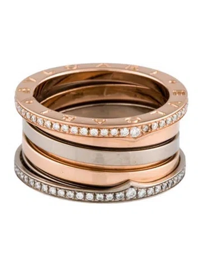 Pre-owned Bvlgari 18k Diamond B.zero1 Labyrinth Ring In Multi