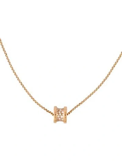 Pre-owned Bvlgari 18k Diamond B.zero1 Pendant Necklace, 17.5" In Multi