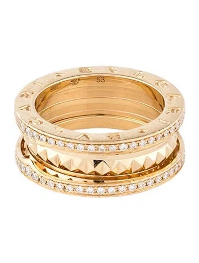 Pre-owned Bvlgari 18k Diamond B.zero1 Ring In Multicolor