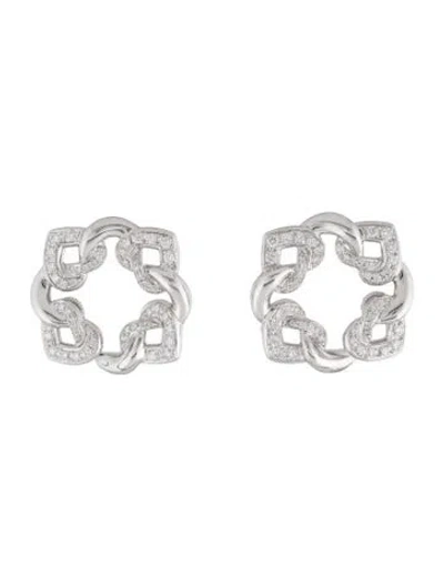 Pre-owned Bvlgari 18k Diamond Cuore Clip-on Earrings In Multi
